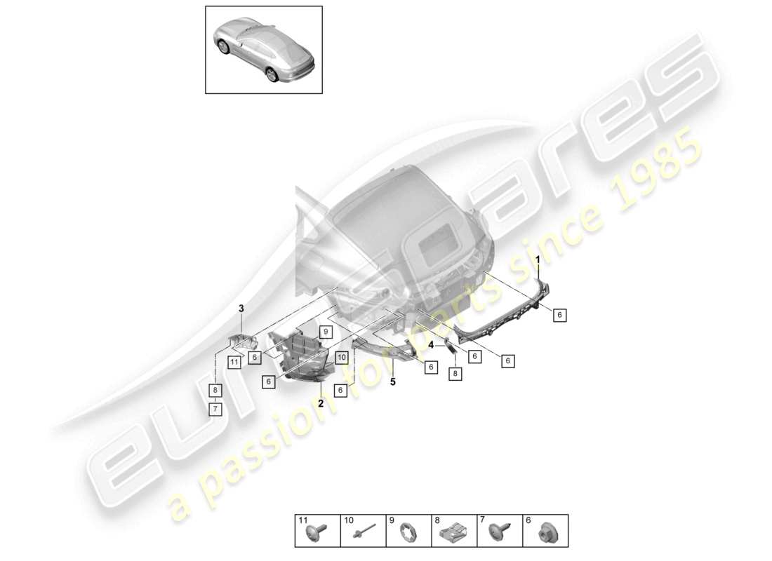 a part diagram from the porsche panamera parts catalogue
