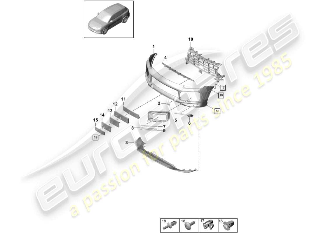 a part diagram from the porsche cayenne parts catalogue