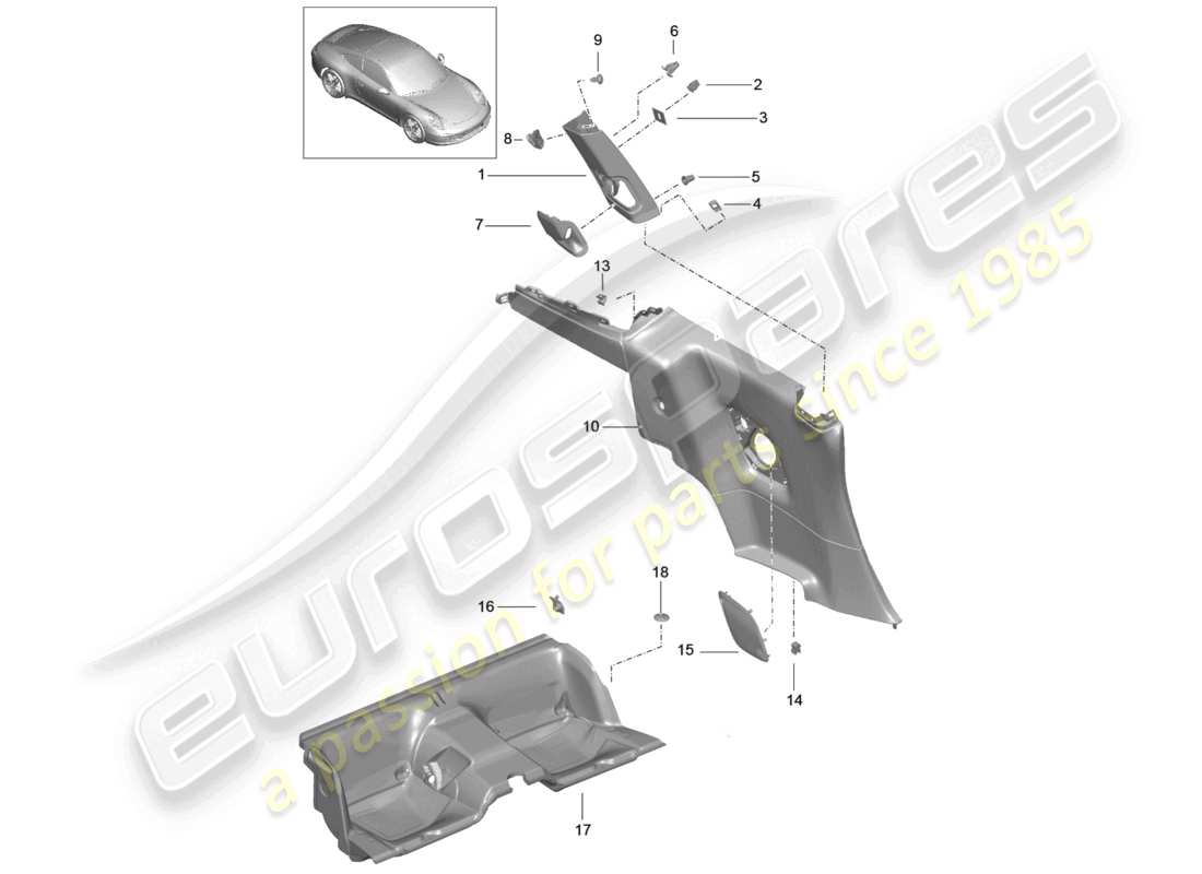 a part diagram from the porsche 2016 (991-1) parts catalogue