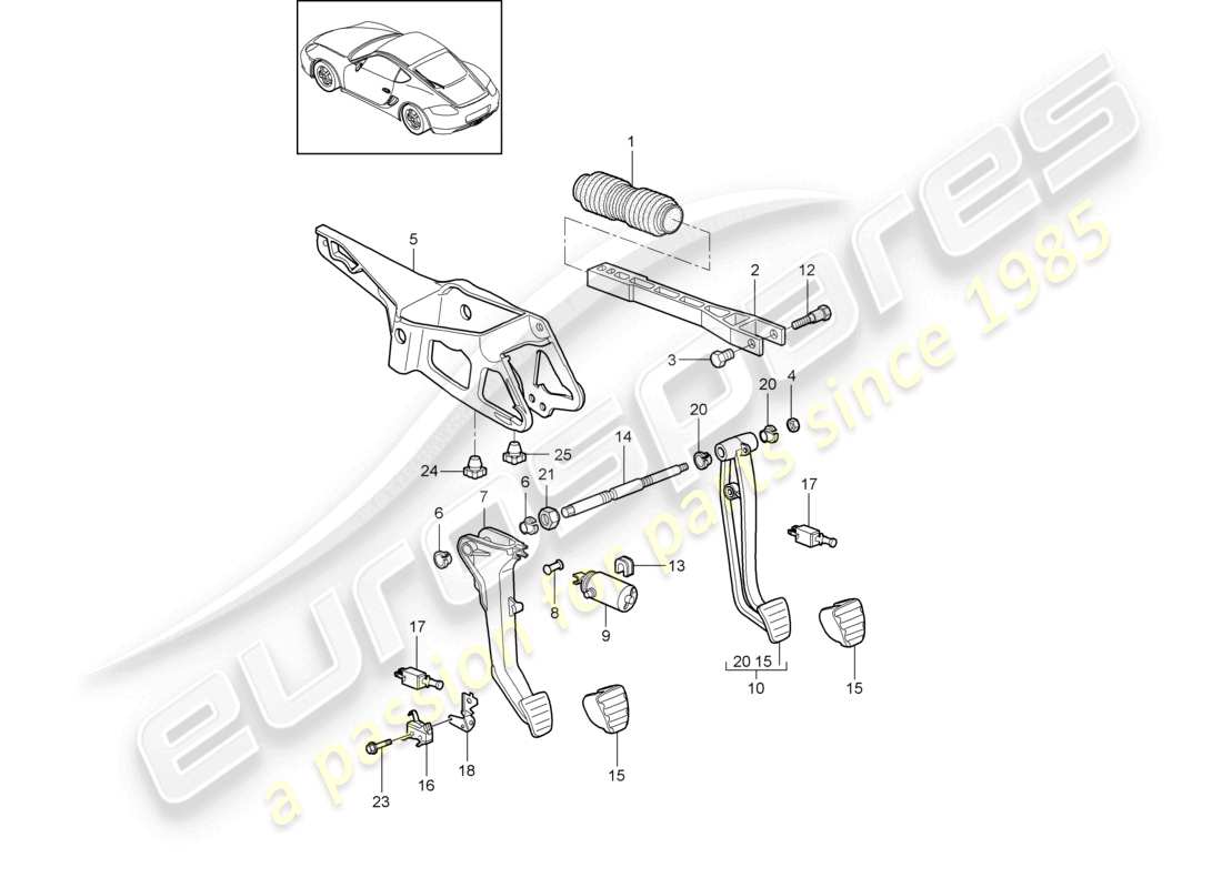 a part diagram from the porsche 2011 (987 cayman) parts catalogue