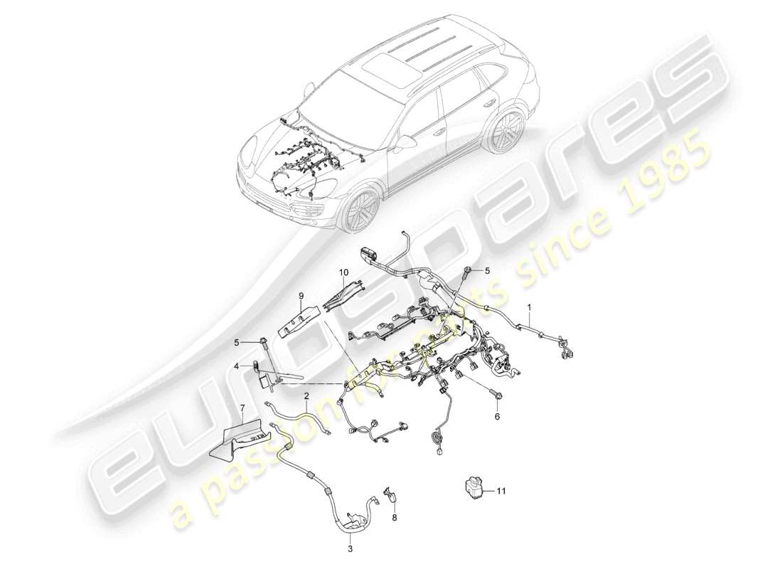 a part diagram from the porsche 2013 (cayenne e2 92a) parts catalogue