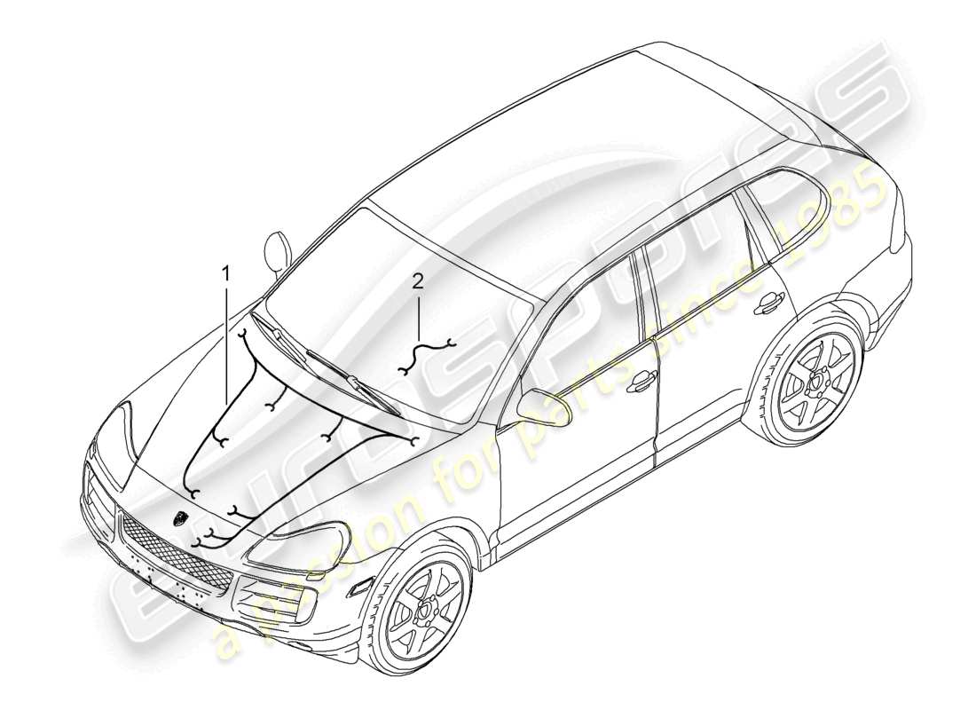 a part diagram from the porsche 2010 (cayenne e1 9pa) parts catalogue