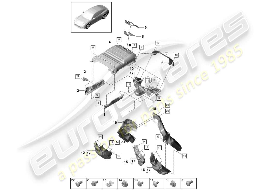 a part diagram from the porsche 2020 (panamera 971-1) parts catalogue