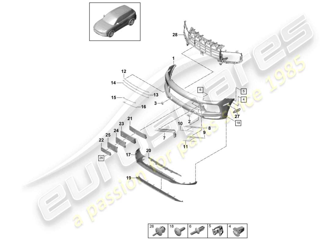 a part diagram from the porsche cayenne parts catalogue