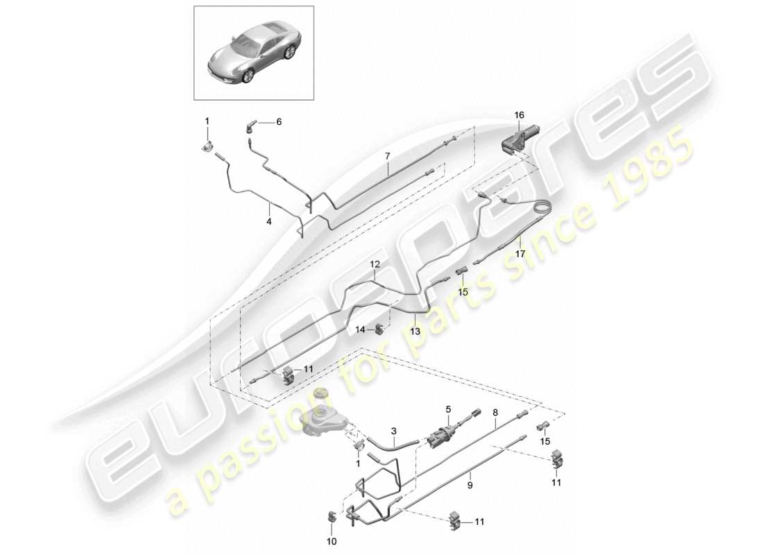 a part diagram from the porsche 991 parts catalogue