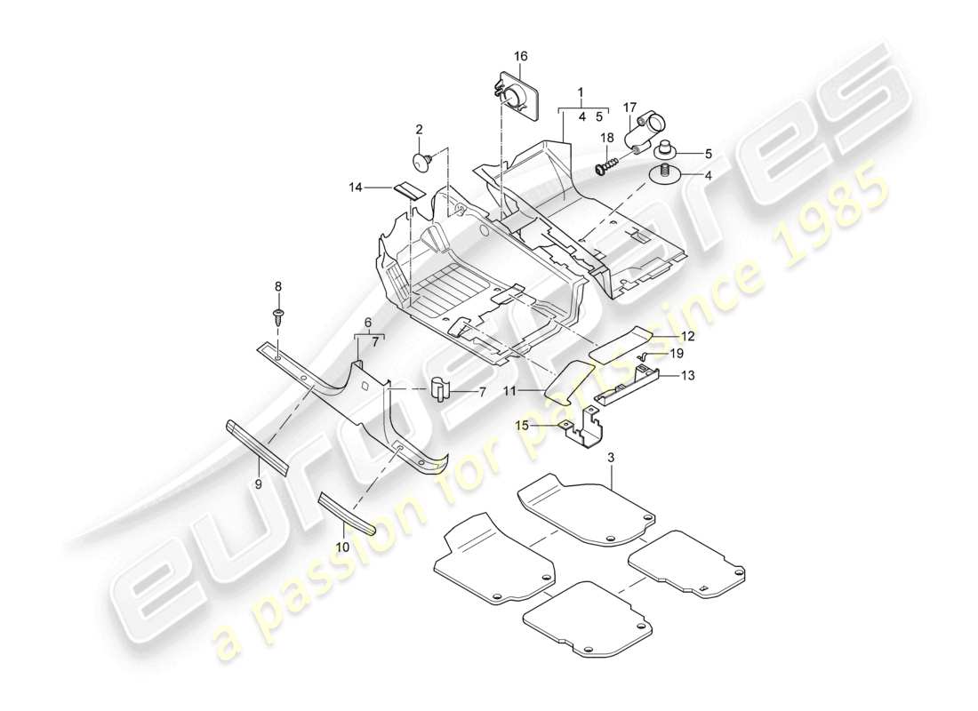 a part diagram from the porsche cayenne parts catalogue