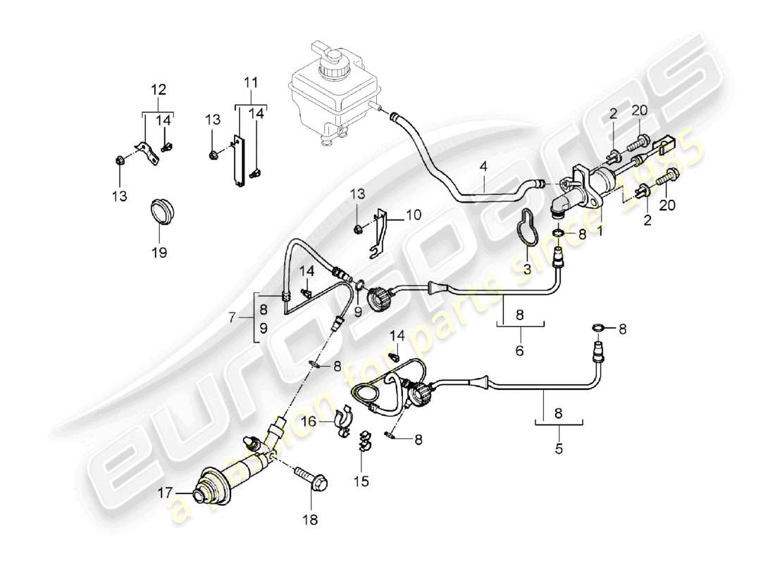 a part diagram from the porsche 2003 (cayenne e1 9pa) parts catalogue