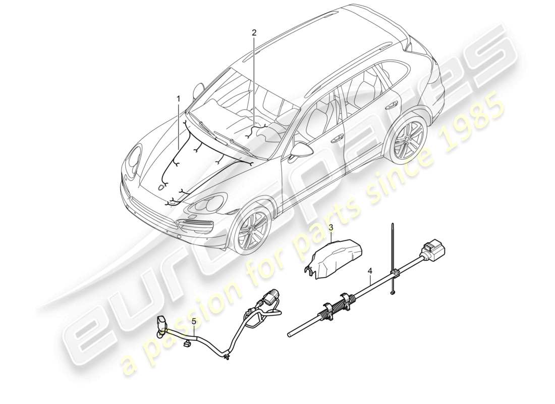 a part diagram from the porsche 2018 (cayenne e2 92a) parts catalogue