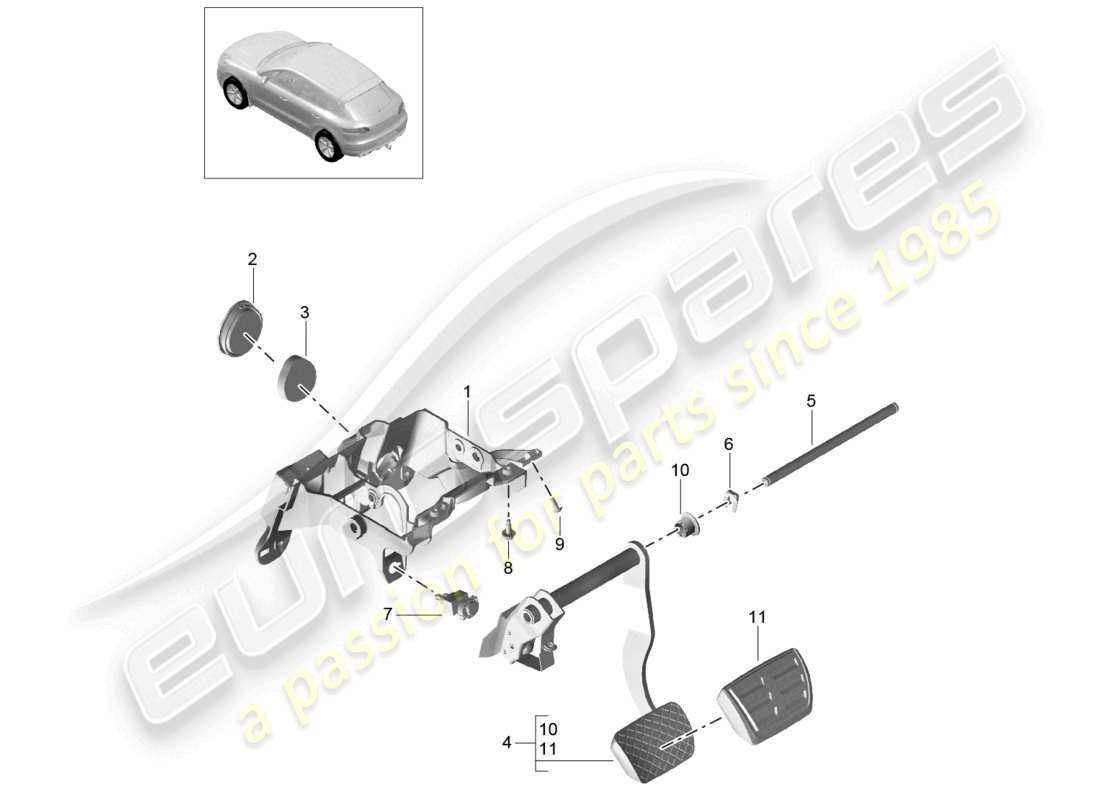 a part diagram from the porsche macan parts catalogue