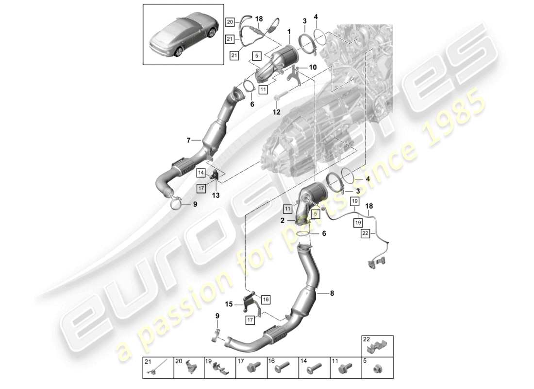 a part diagram from the porsche panamera parts catalogue