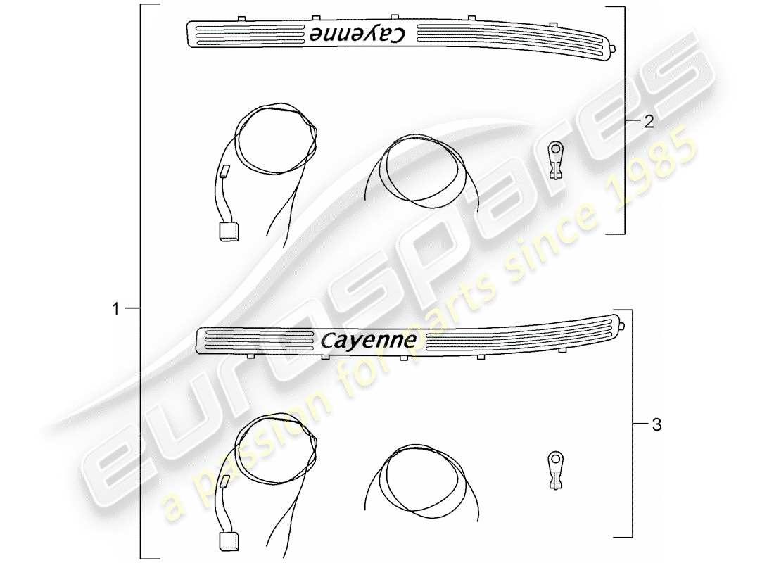 a part diagram from the porsche 2008 (tequipment cayenne) parts catalogue