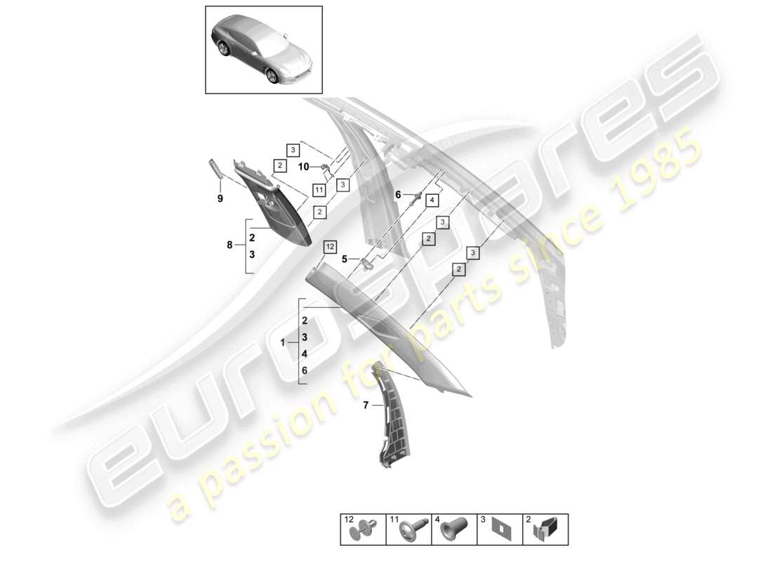 a part diagram from the porsche panamera parts catalogue