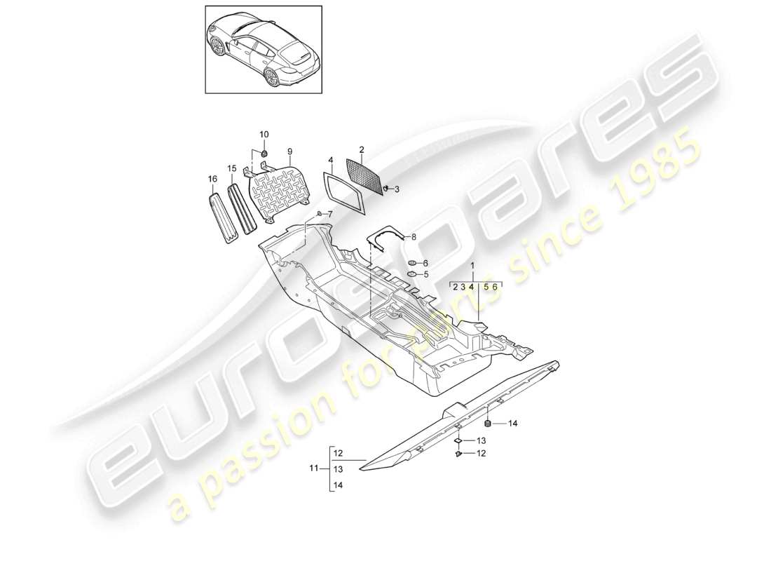 a part diagram from the porsche panamera parts catalogue