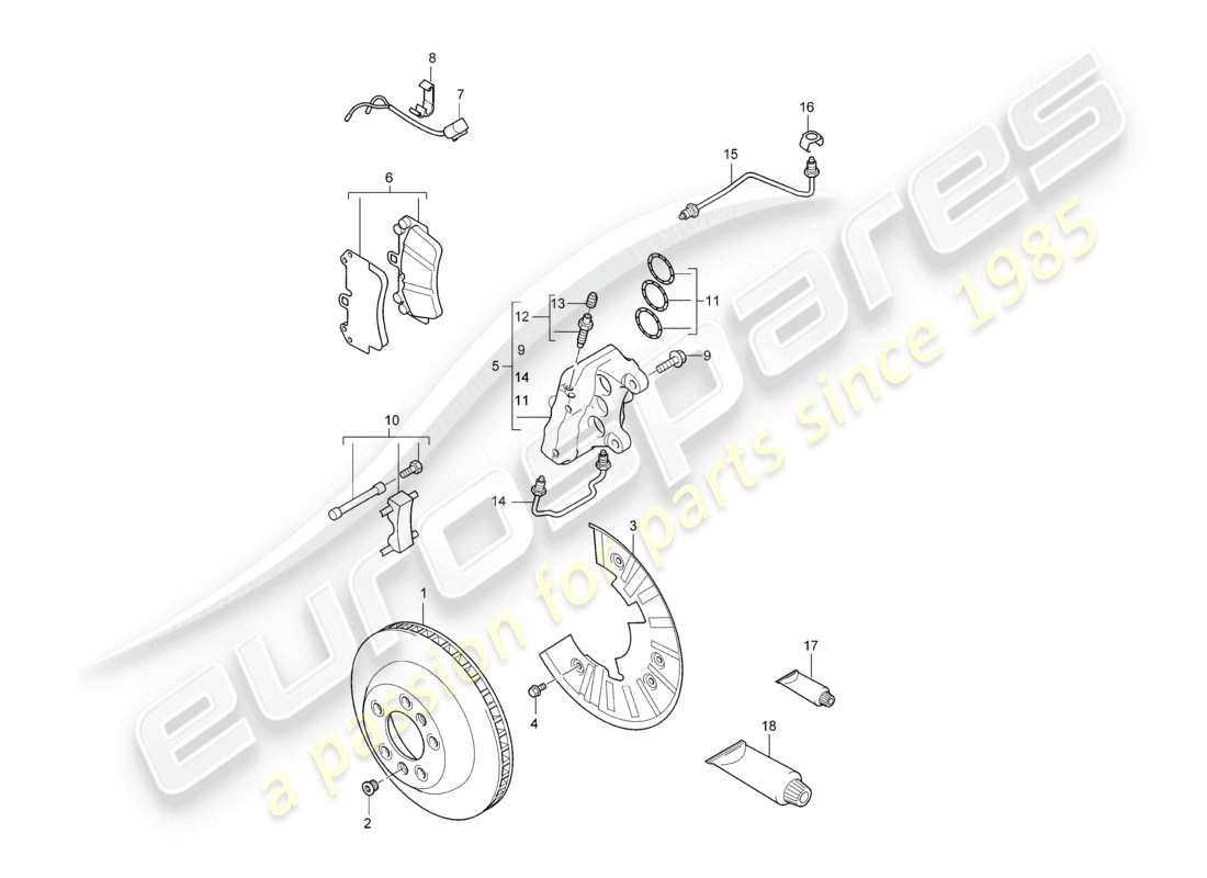 a part diagram from the porsche 2003 (cayenne e1 9pa) parts catalogue
