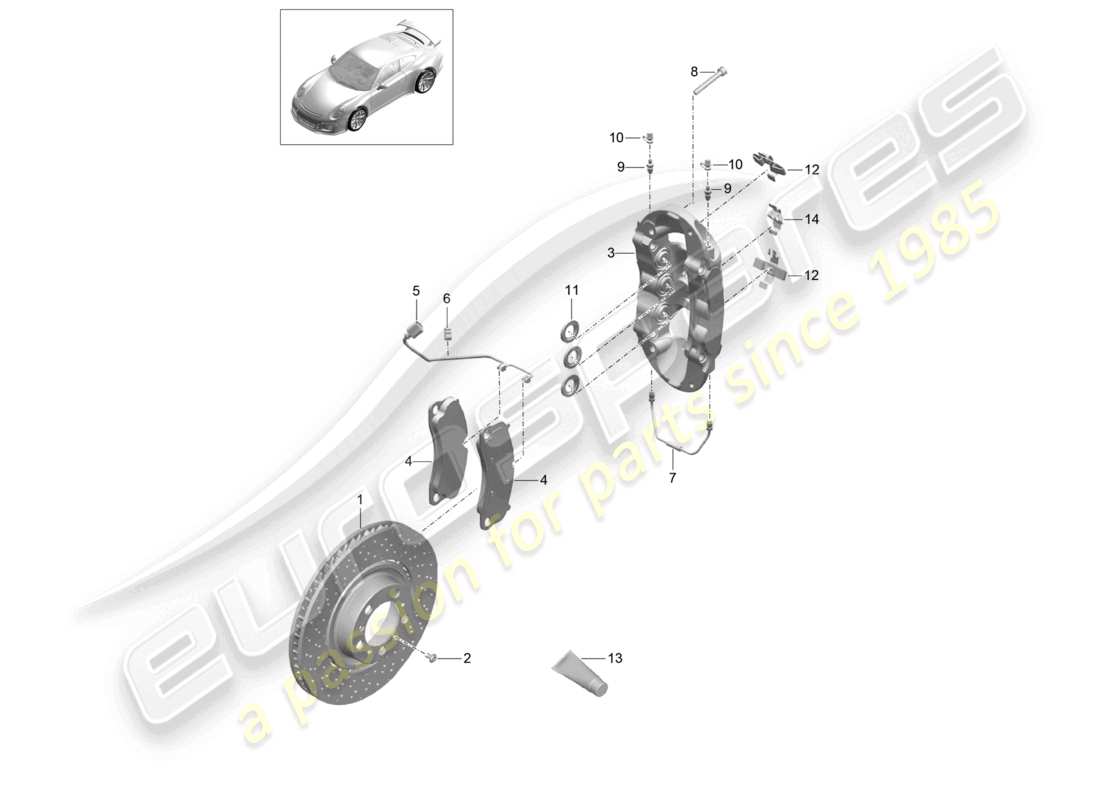 a part diagram from the porsche 991 parts catalogue