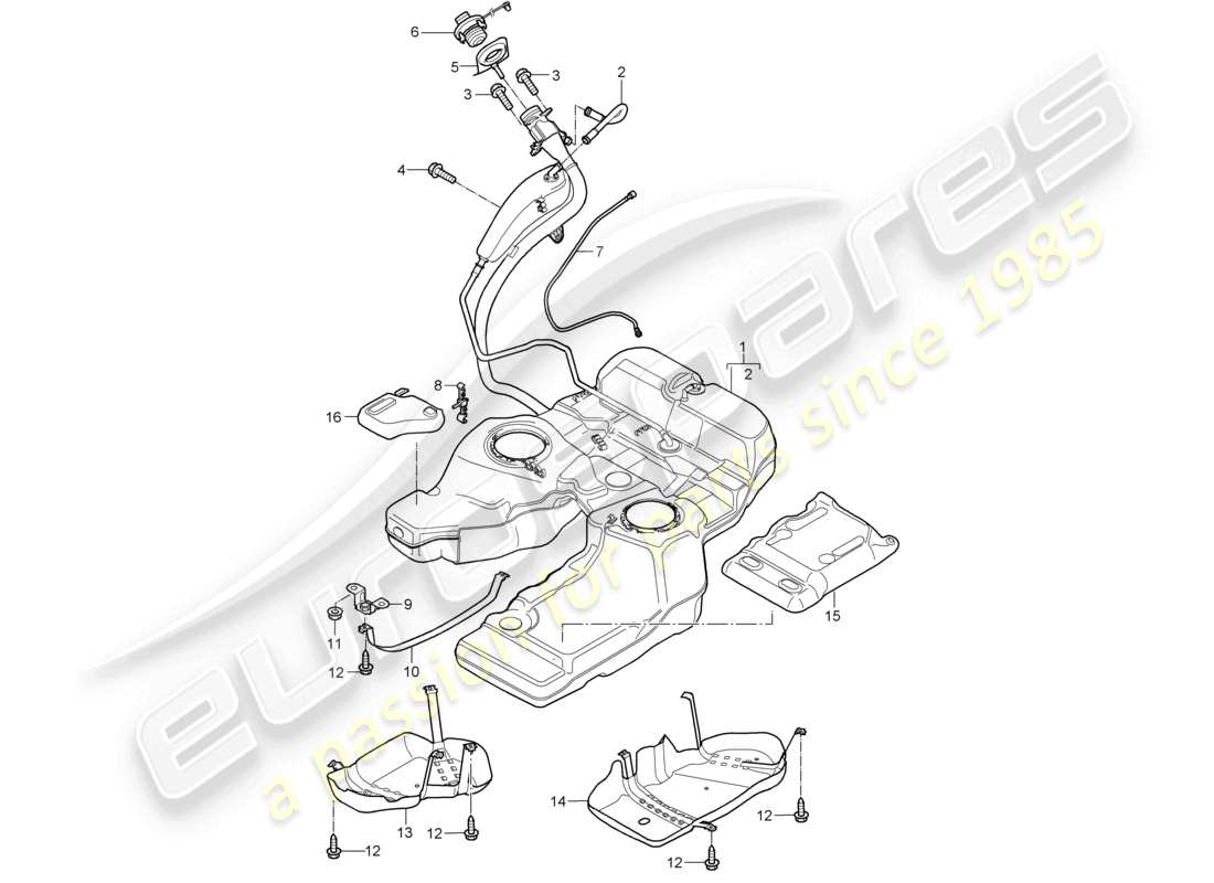 a part diagram from the porsche 2007 (cayenne e1 9pa) parts catalogue