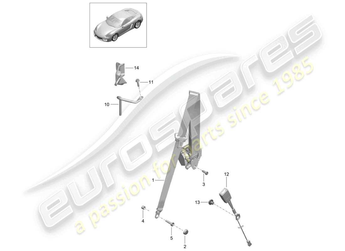 a part diagram from the porsche 2014 (981 cayman) parts catalogue