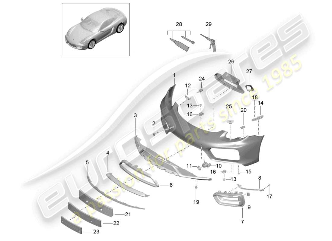 a part diagram from the porsche cayman parts catalogue