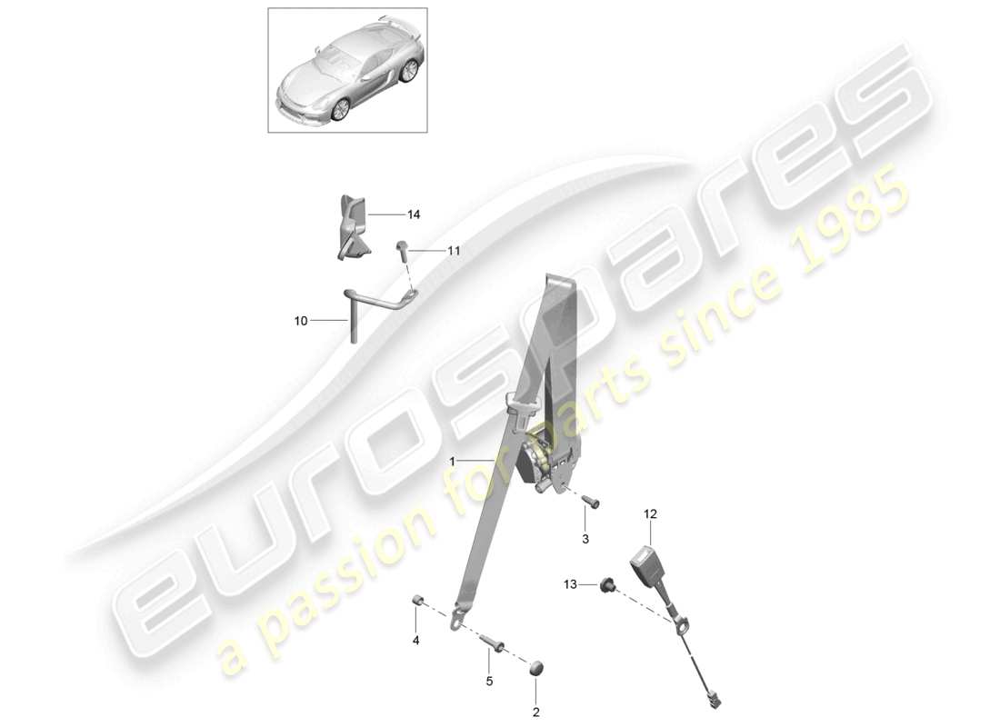 a part diagram from the porsche cayman parts catalogue