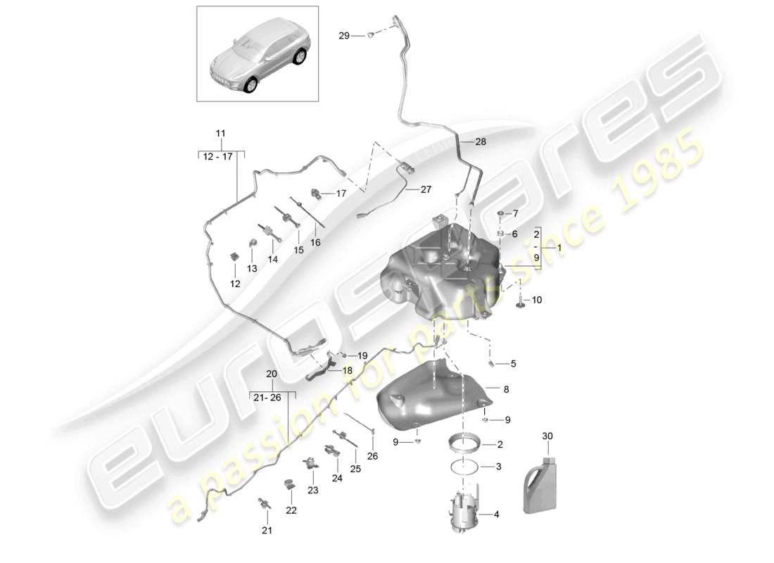 a part diagram from the porsche macan parts catalogue