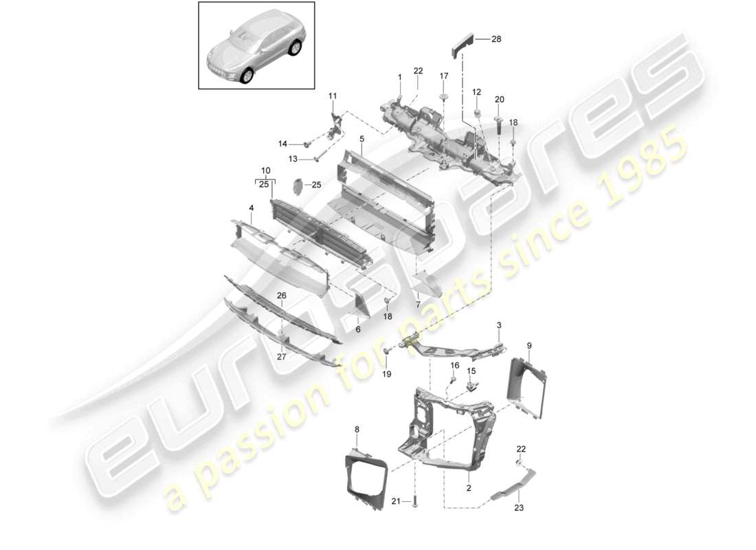 a part diagram from the porsche macan parts catalogue