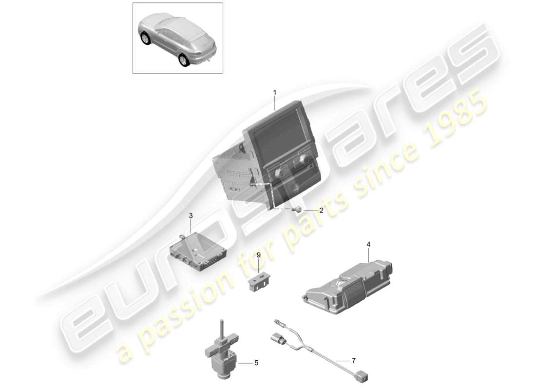 a part diagram from the porsche macan parts catalogue