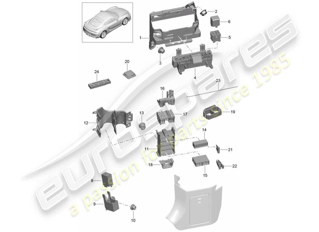 a part diagram from the porsche cayman parts catalogue