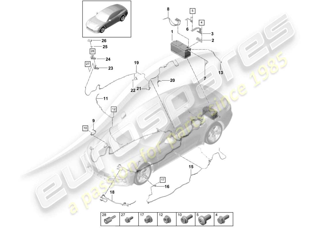 a part diagram from the porsche panamera parts catalogue