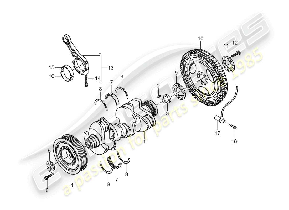 a part diagram from the porsche 2009 (cayenne e1 9pa) parts catalogue