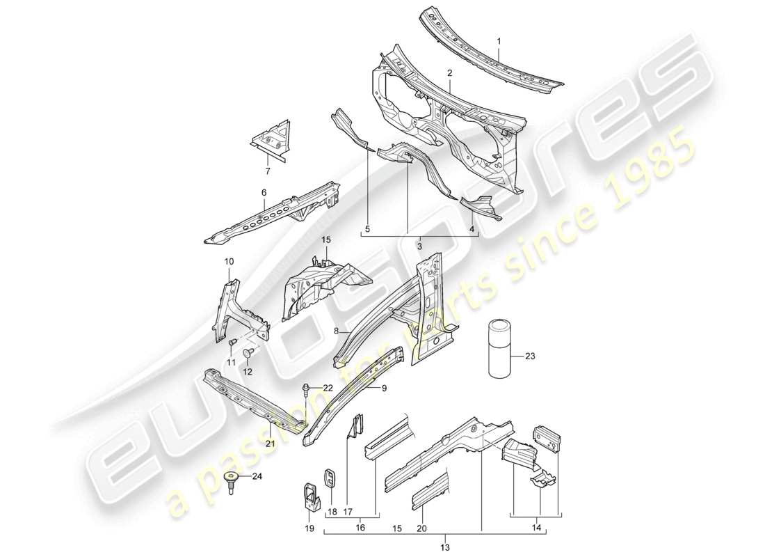 a part diagram from the porsche 2003 (cayenne e1 9pa) parts catalogue
