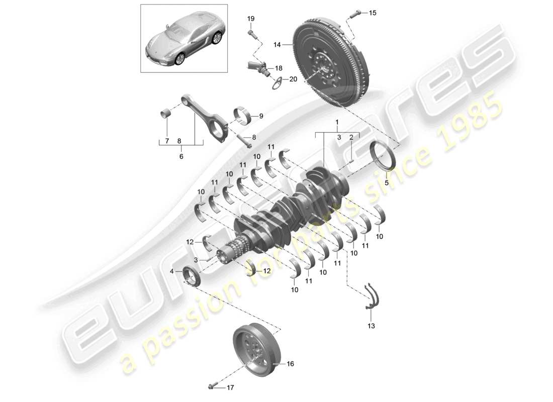 a part diagram from the porsche cayman parts catalogue