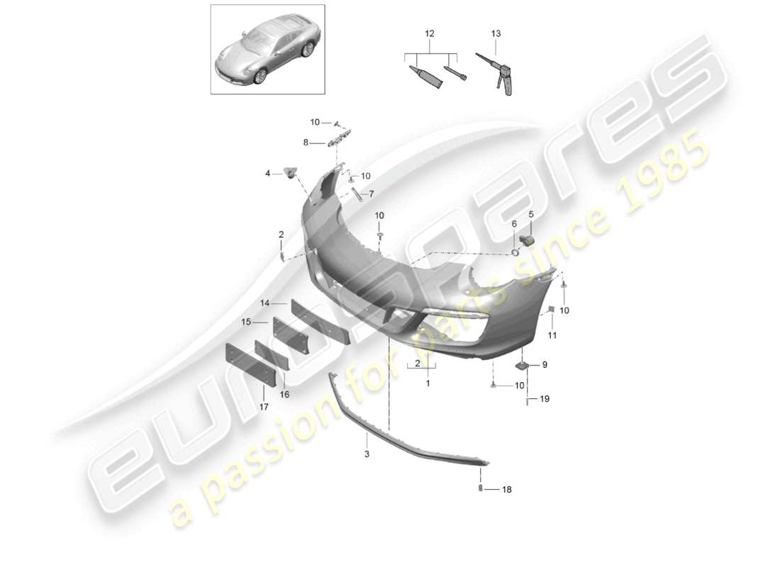 a part diagram from the porsche 991 parts catalogue