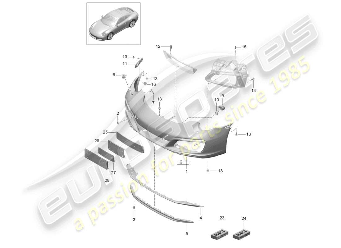 a part diagram from the porsche 991 parts catalogue