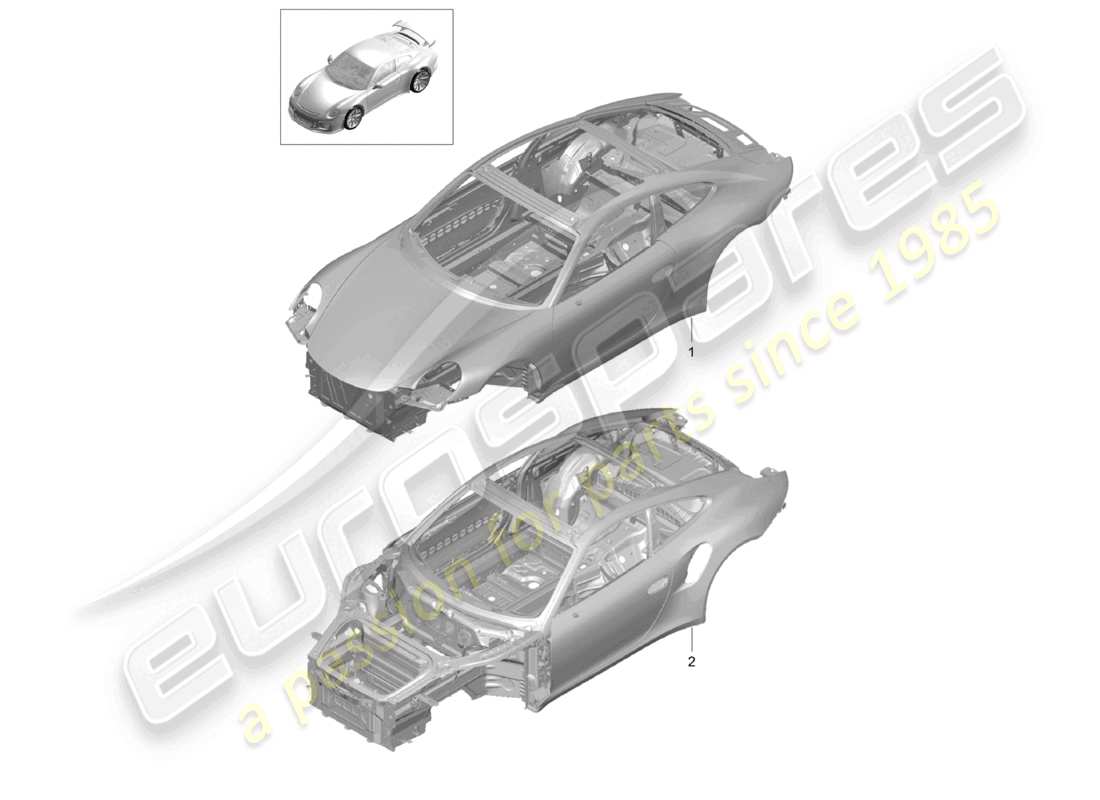 a part diagram from the porsche 2015 (991-1 r/gt3/rs) parts catalogue