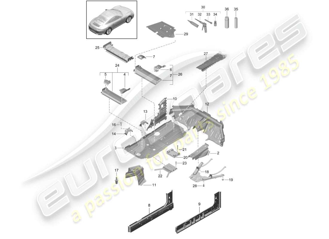 a part diagram from the porsche 2017 (991-2) parts catalogue