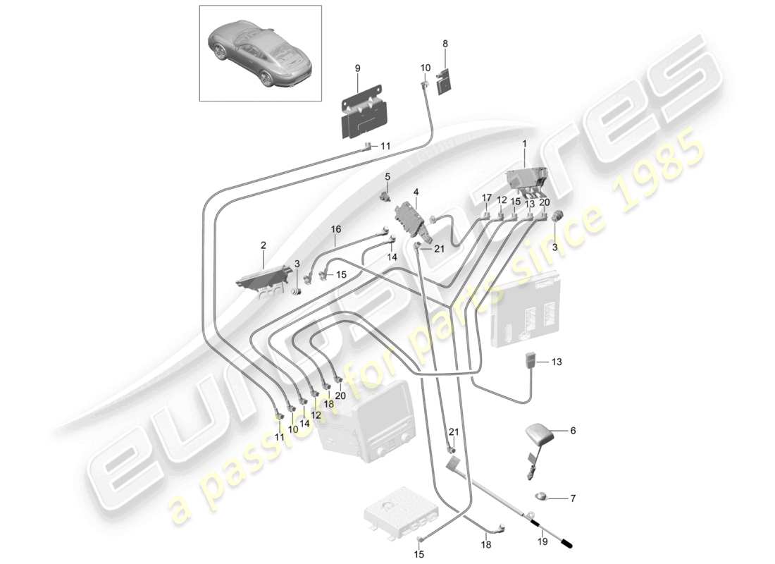 VIEW PARTS DIAGRAMS FROM THE PORSCHE 991 PARTS CATALOGUE a part diagram from the porsche 991 parts catalogue