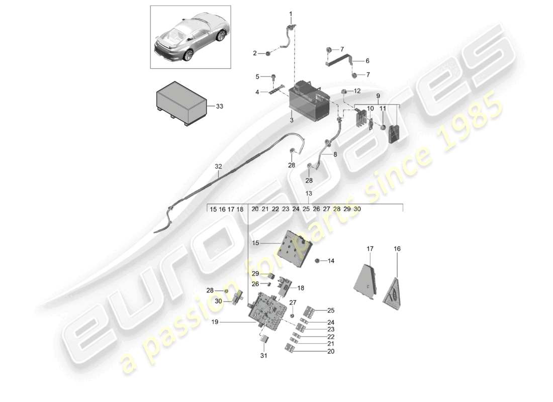a part diagram from the porsche 991 parts catalogue