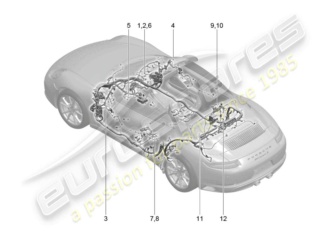 a part diagram from the porsche 2019 (991-2) parts catalogue