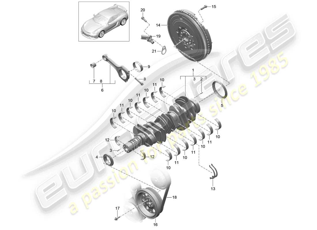 a part diagram from the porsche 2016 (981 cayman gt4) parts catalogue