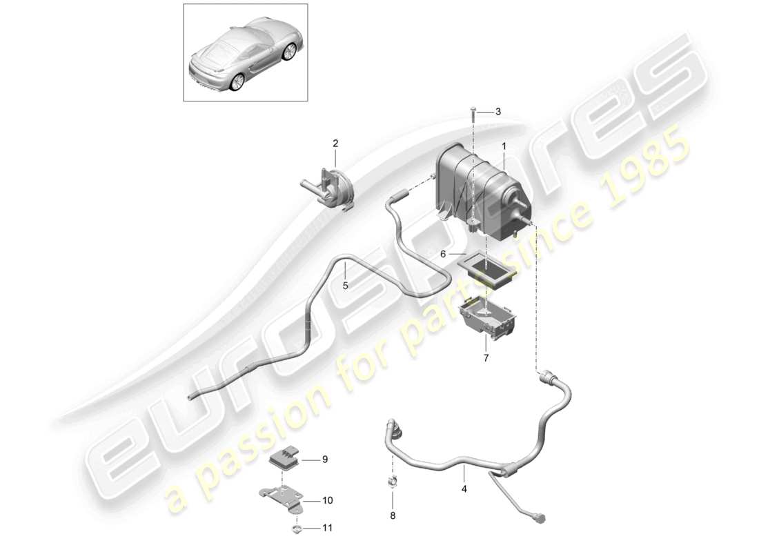 a part diagram from the porsche 2016 (981 cayman gt4) parts catalogue