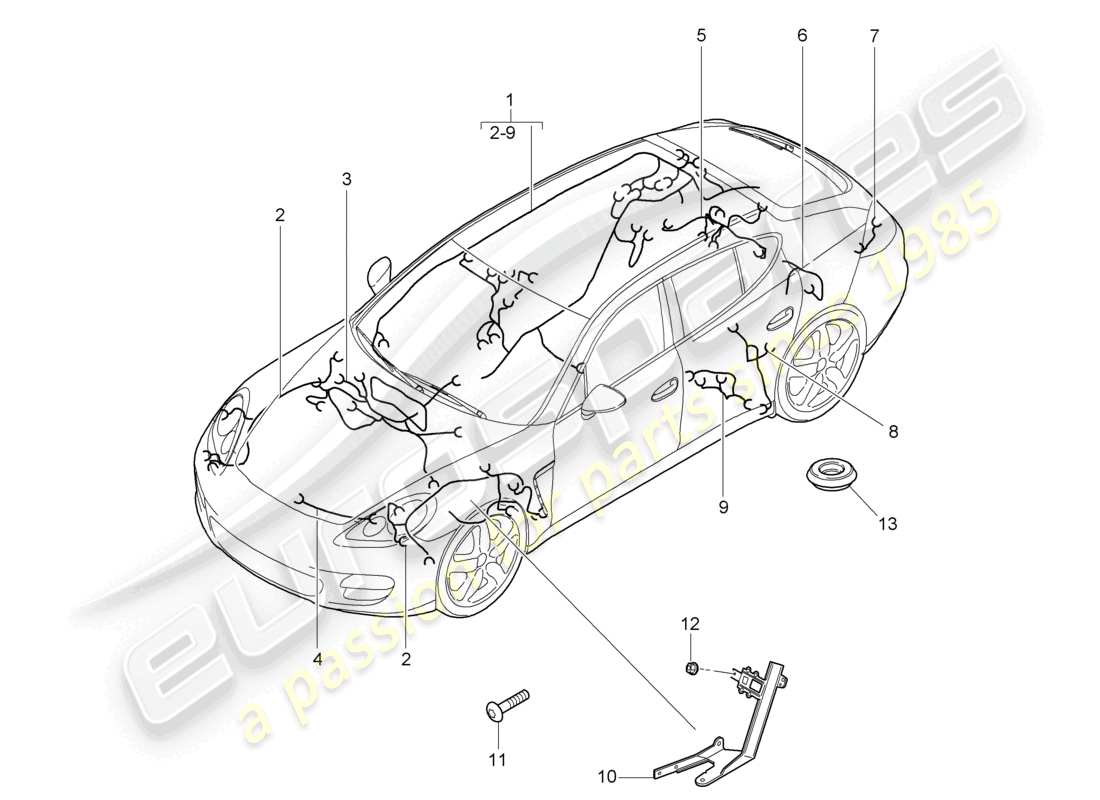 VIEW PARTS DIAGRAMS FROM THE PORSCHE PANAMERA PARTS CATALOGUE a part diagram from the porsche panamera parts catalogue