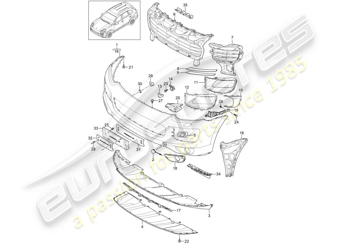 a part diagram from the porsche 2012 (cayenne e2 92a) parts catalogue