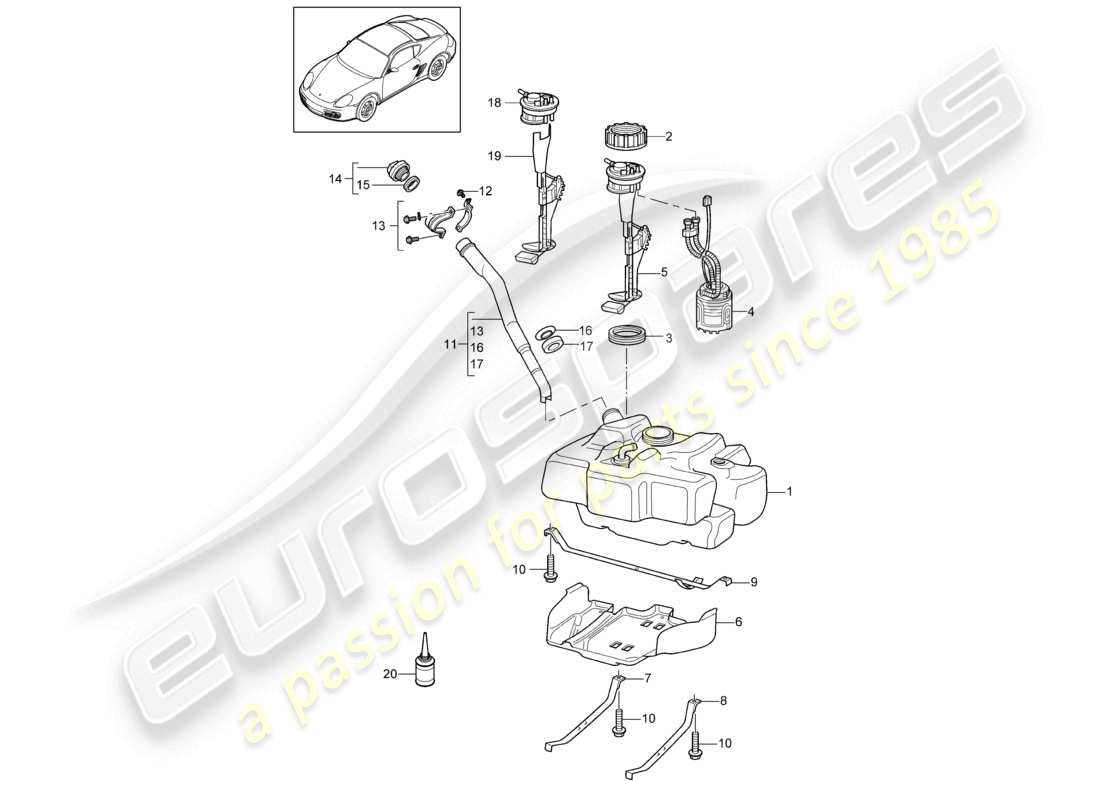 a part diagram from the porsche 2009 (987 cayman) parts catalogue