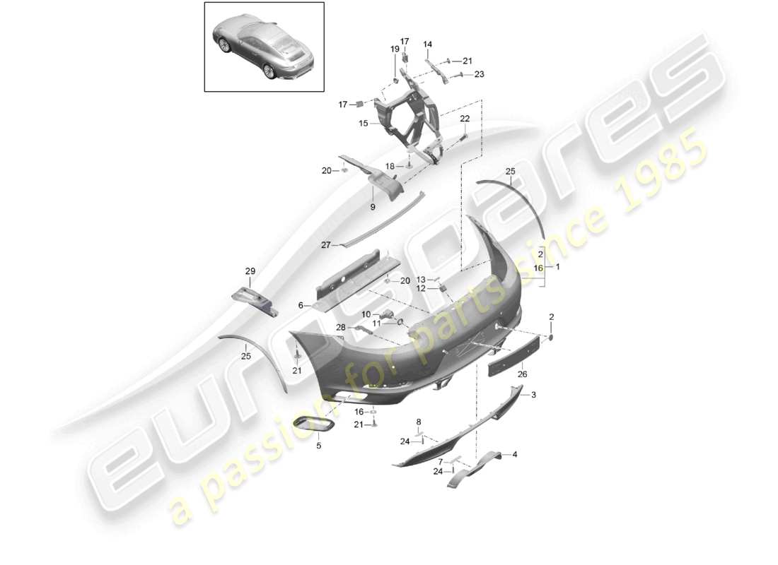 a part diagram from the porsche 991 parts catalogue