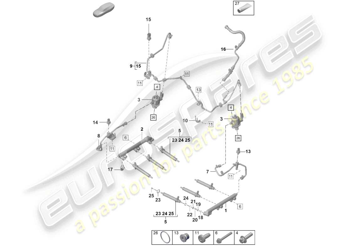 a part diagram from the porsche 2019 (992-1) parts catalogue