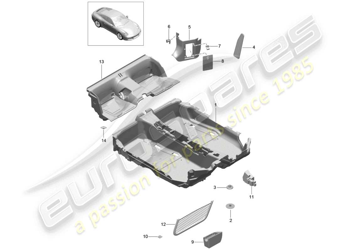 a part diagram from the porsche 2019 (991-2) parts catalogue