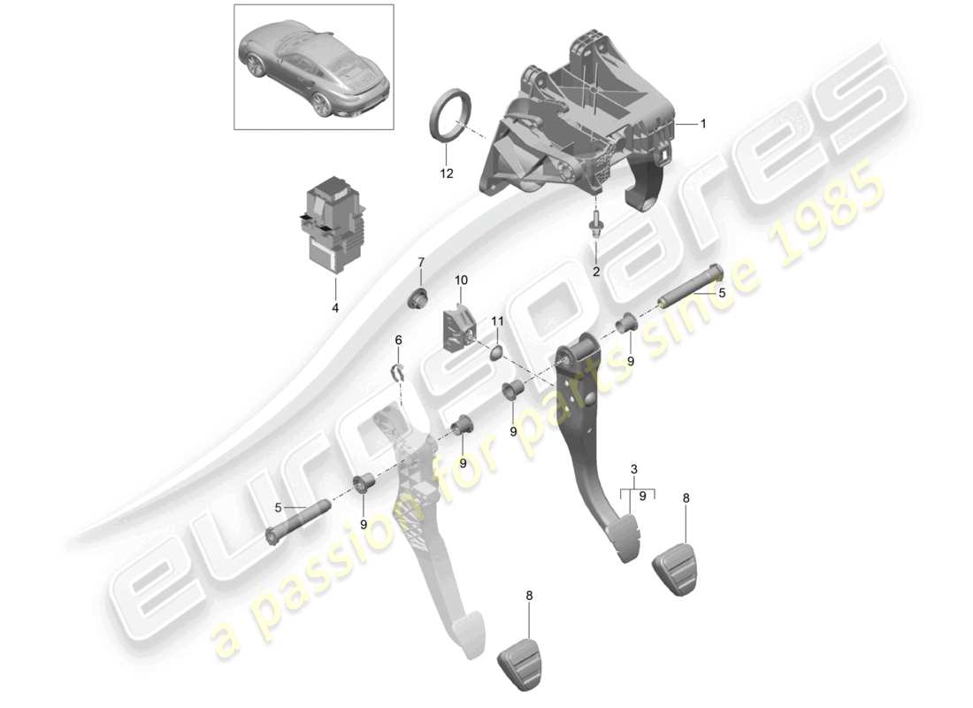 a part diagram from the porsche 991 parts catalogue