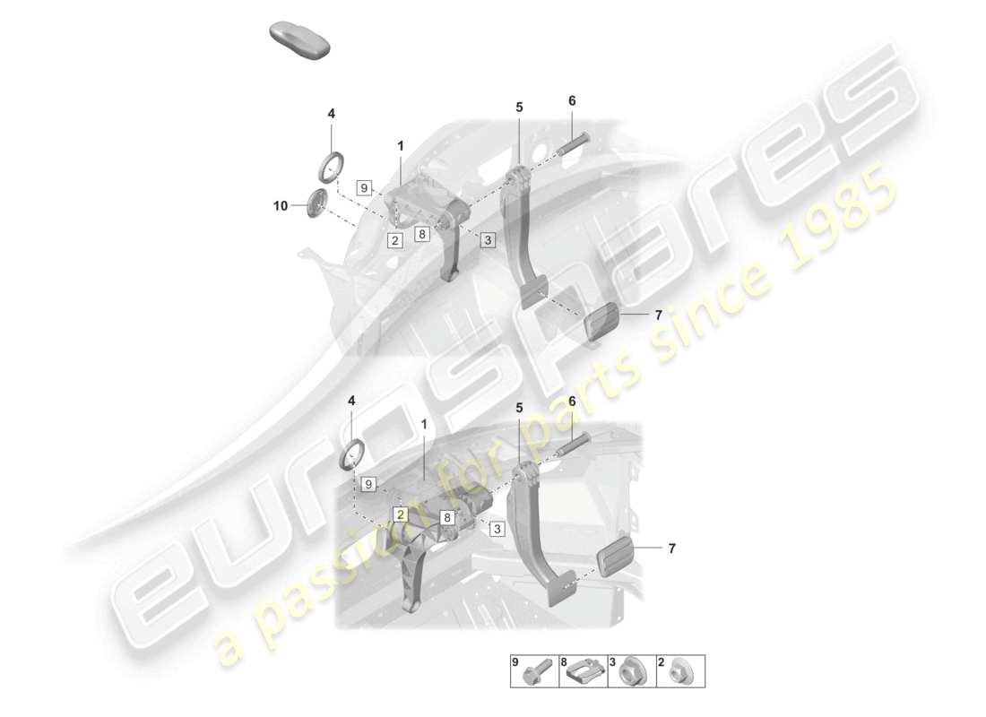 a part diagram from the porsche 992 parts catalogue