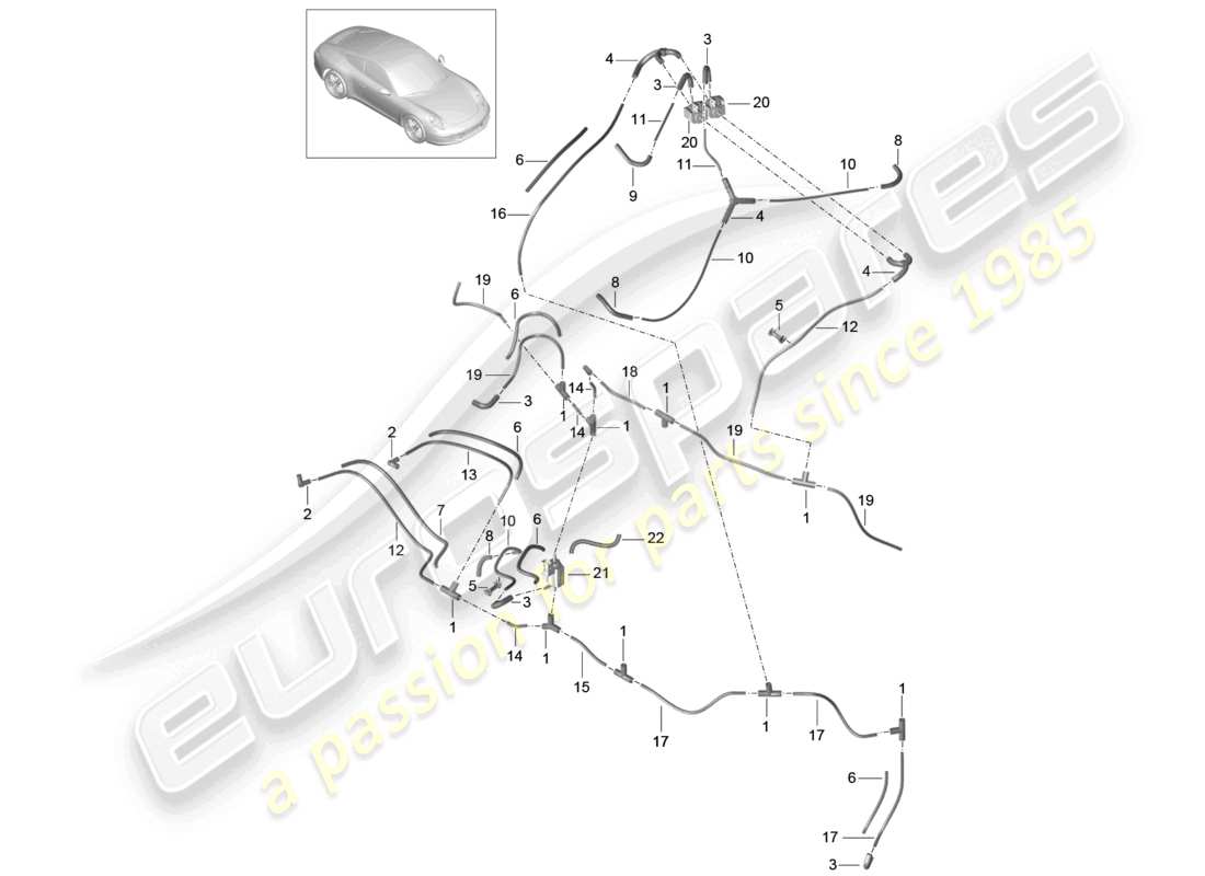 a part diagram from the porsche 2016 (991-1) parts catalogue