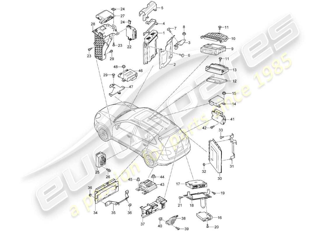 a part diagram from the porsche 2011 (cayenne e2 92a) parts catalogue